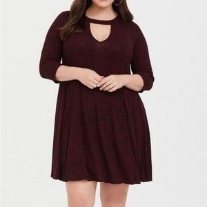 Torrid mini rib knit mock neck dress 2X